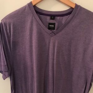 Hugo Boss.  Purple short sleeve V neck.